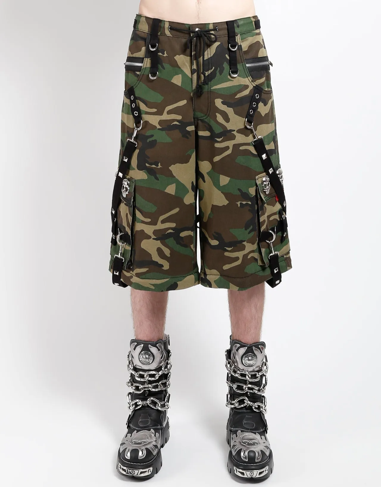 Full Coverage Flexible Performance Wear SKULL DENIM STUD PANT CAMO
