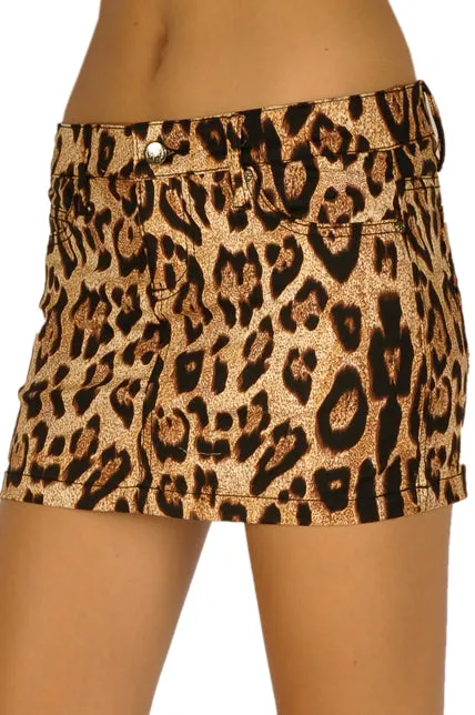 Dynamic Performance checkered pattern Mini Skirt Leopard Print