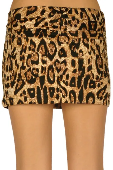 Performance Design BreathableFabric Mini Skirt Leopard Print