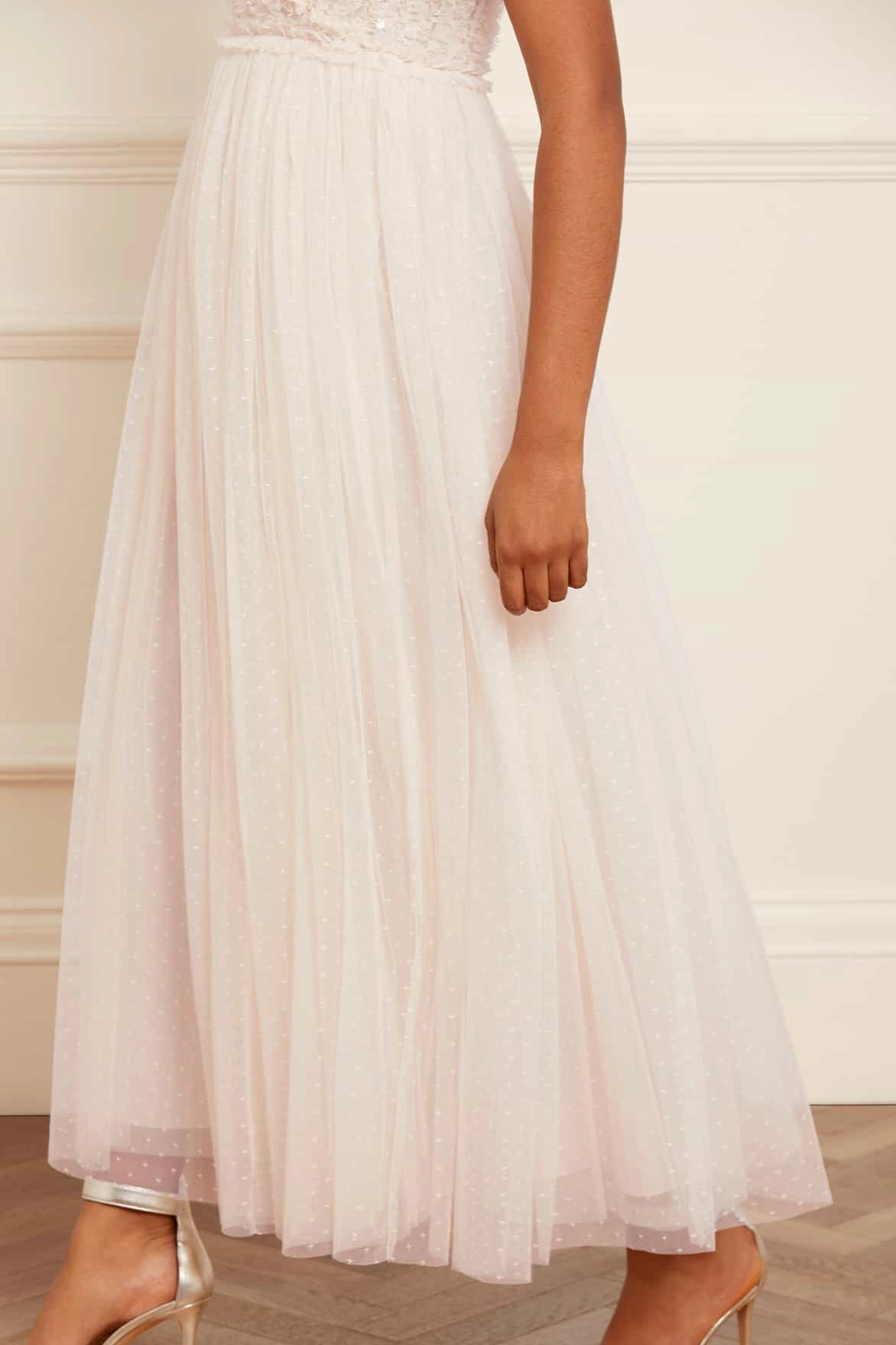 Trendy Vibe Gathered Skirt Spiral Sequin Bodice V-Neck Ankle Gown