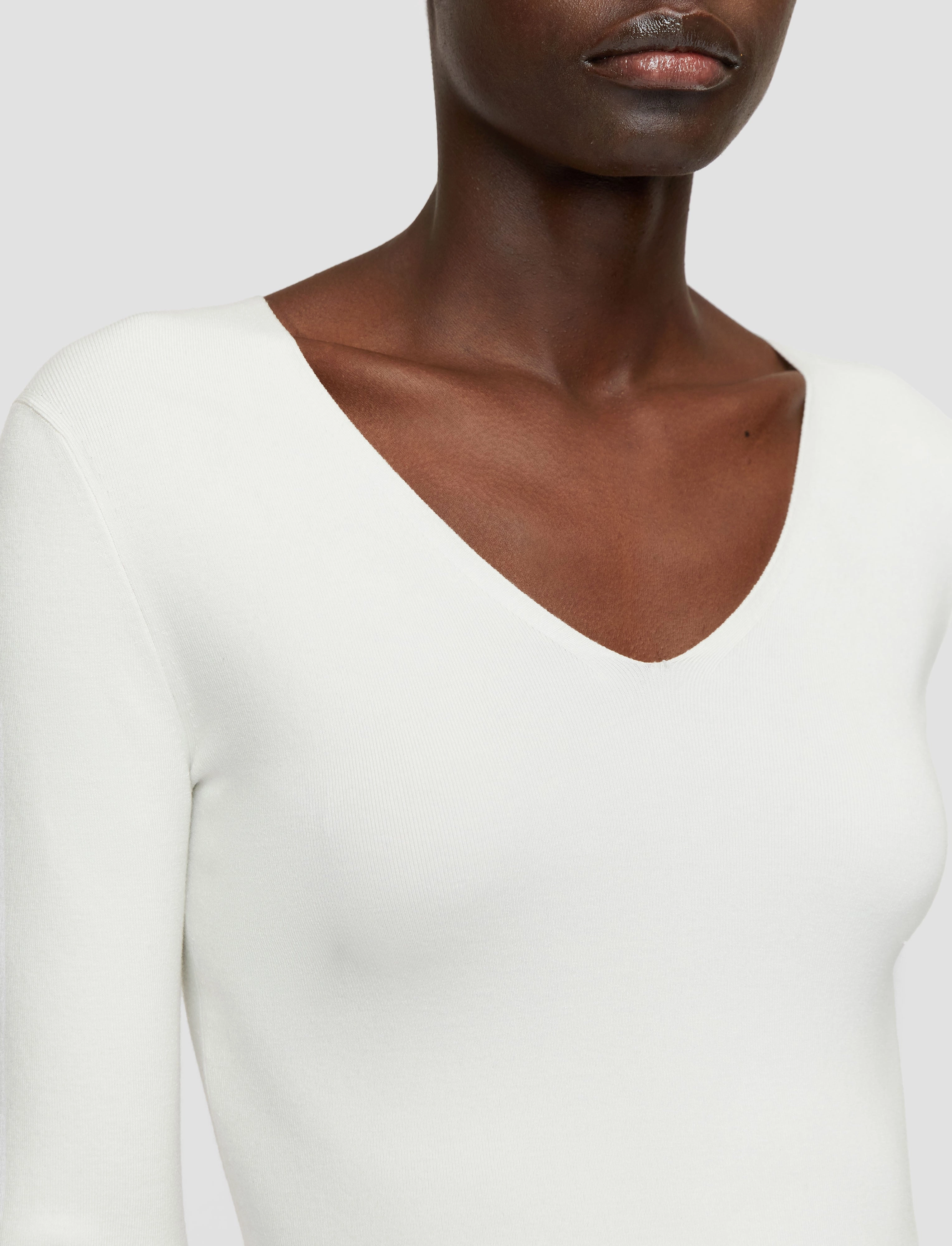 Silk Stretch V Neck Top LowMaintenance Care