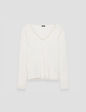 Silk Stretch V Neck Top Easy Care Fabric