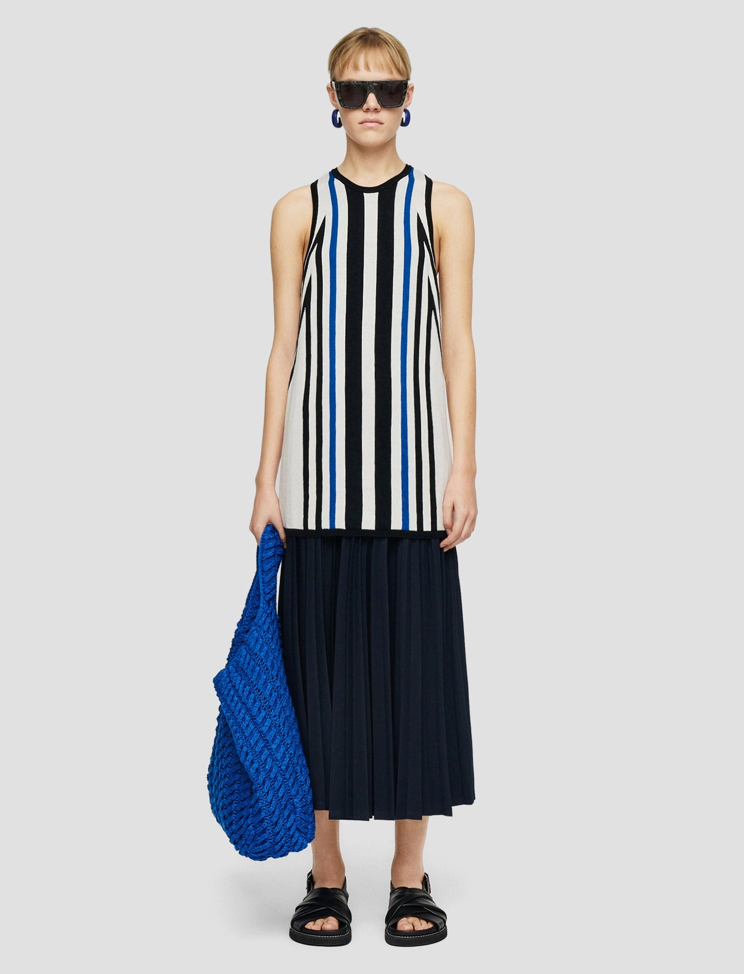 Cretto Jacquard Knitted Tank Top Cold Trend