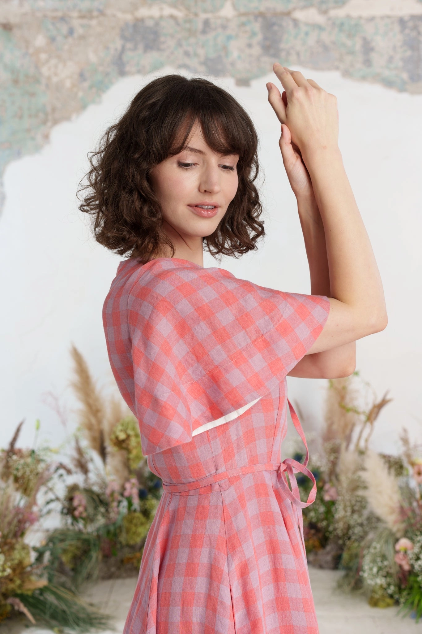 Wrap Dress, Butterfly Sleeve Stylish day dress Abstract Pattern