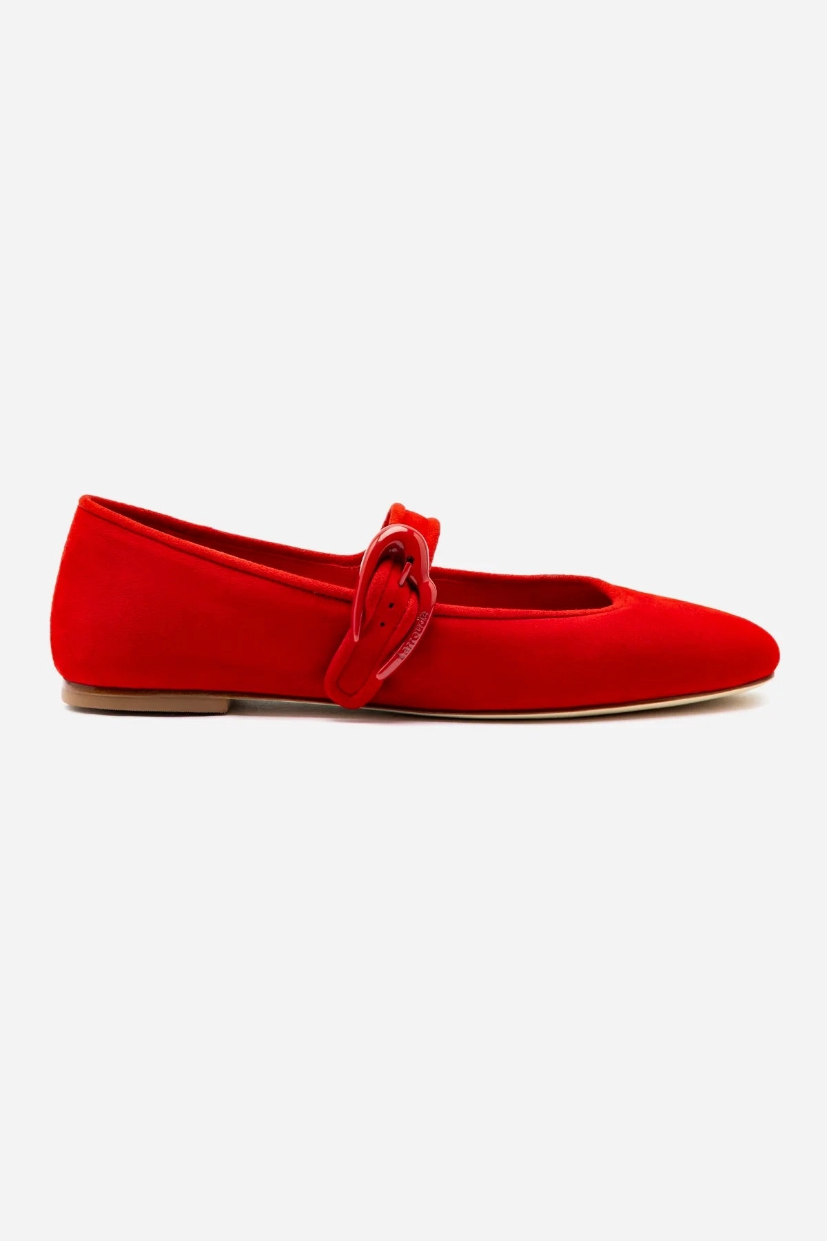 Verona Ballet Flat In Scarlet Suede Fashion Walk