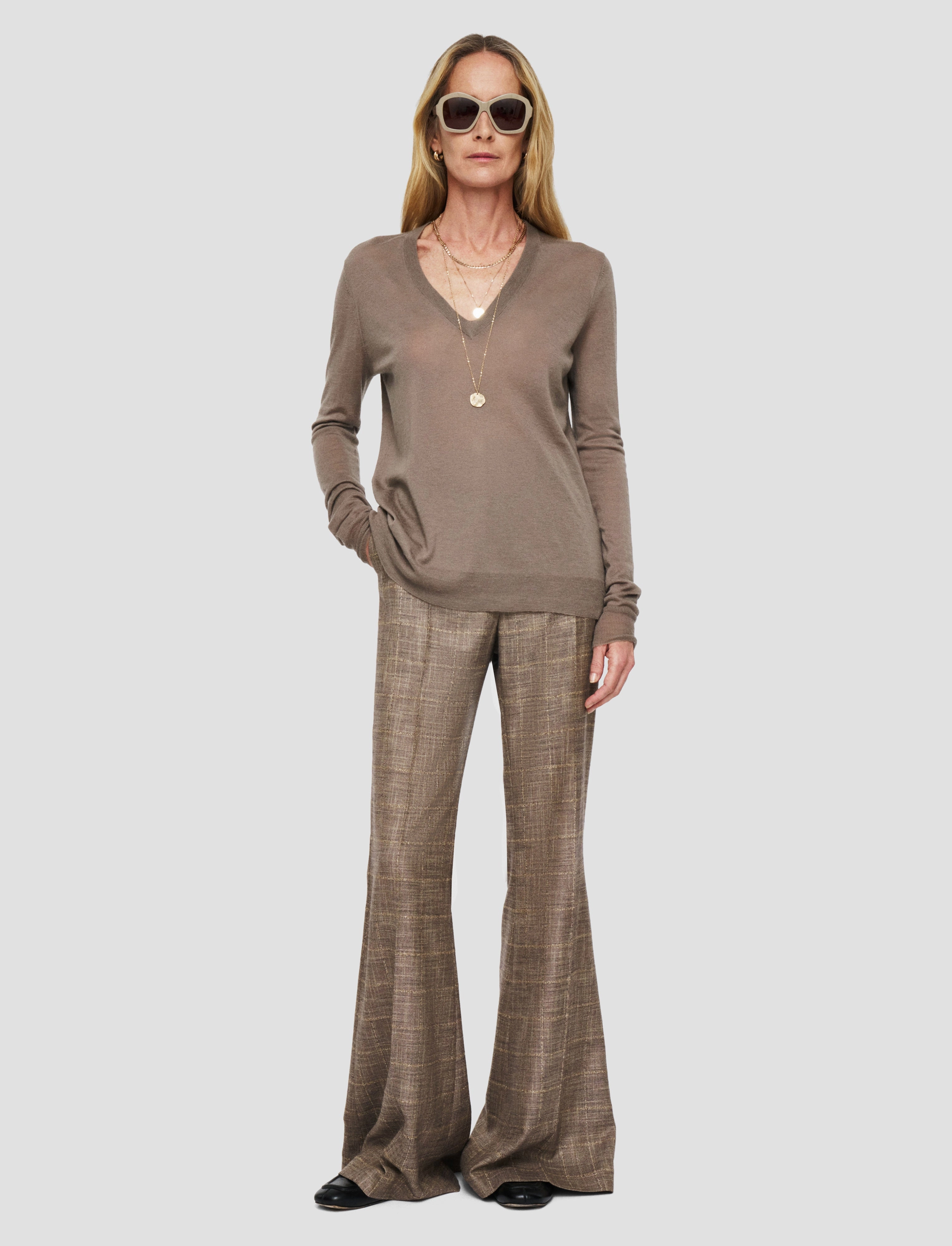 Gentle Fabric Versatile Piece Cashair V Neck Jumper