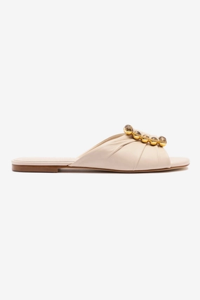 Chloe Gosselin by Larroud Nova Flat In Puff Cream Leather spring fresh