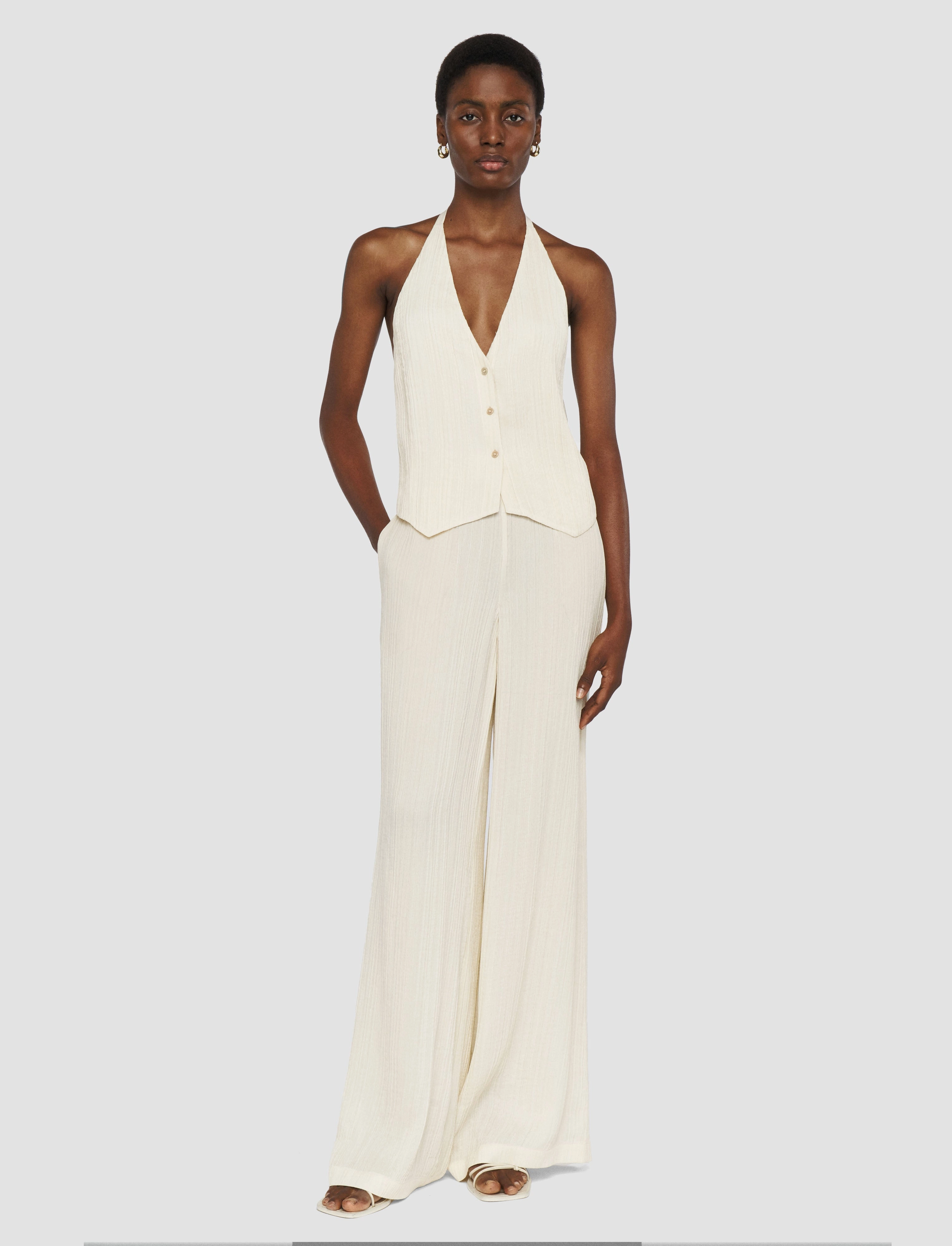 Suez Pleat Jacquard Tie Waistcoat Light Reflective Logos Slim Layer