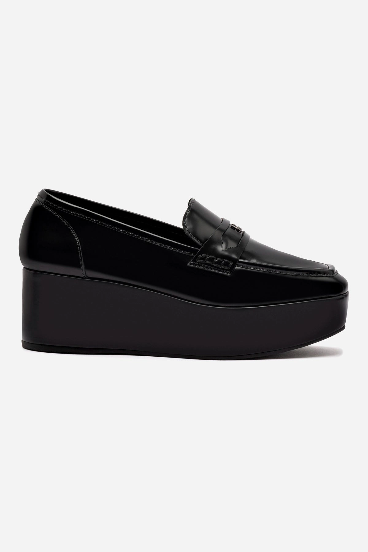 Suki Flatform Loafer In Black Box Leather Shop Trip