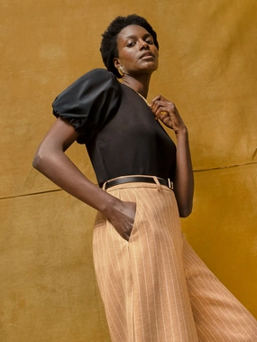 Black Pure Cotton Puff Sleeve T-Shirt AllDayComfort