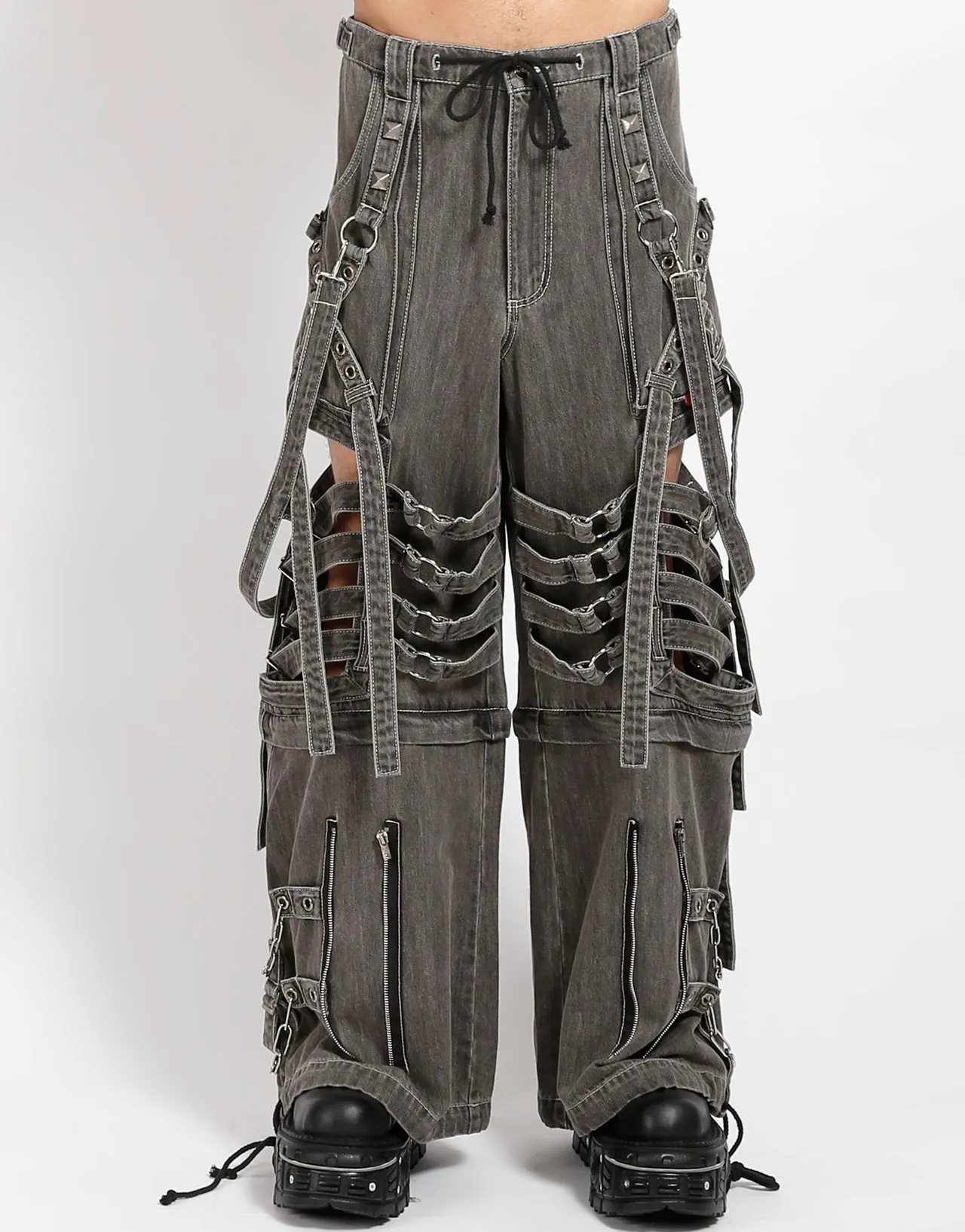 SUPER CUT OUT PANT BLACK DENIM OdorResistantTreatment SmoothZipClosure