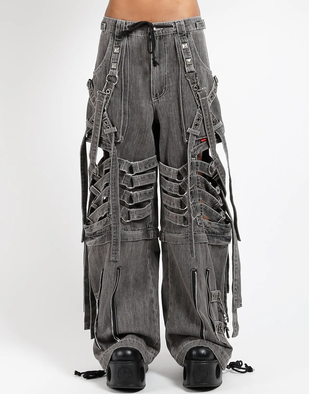 SUPER CUT OUT PANT BLACK DENIM Simple Style