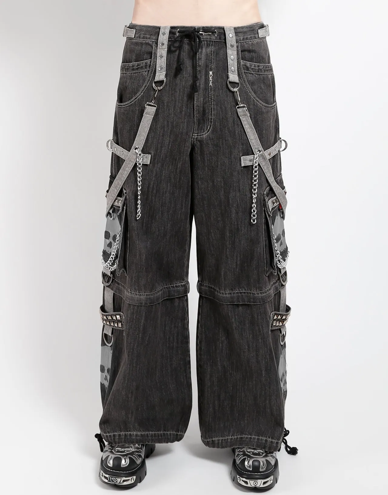 RecyclablePackaging SUPER SKULL DENIM PANT GREY SKULL