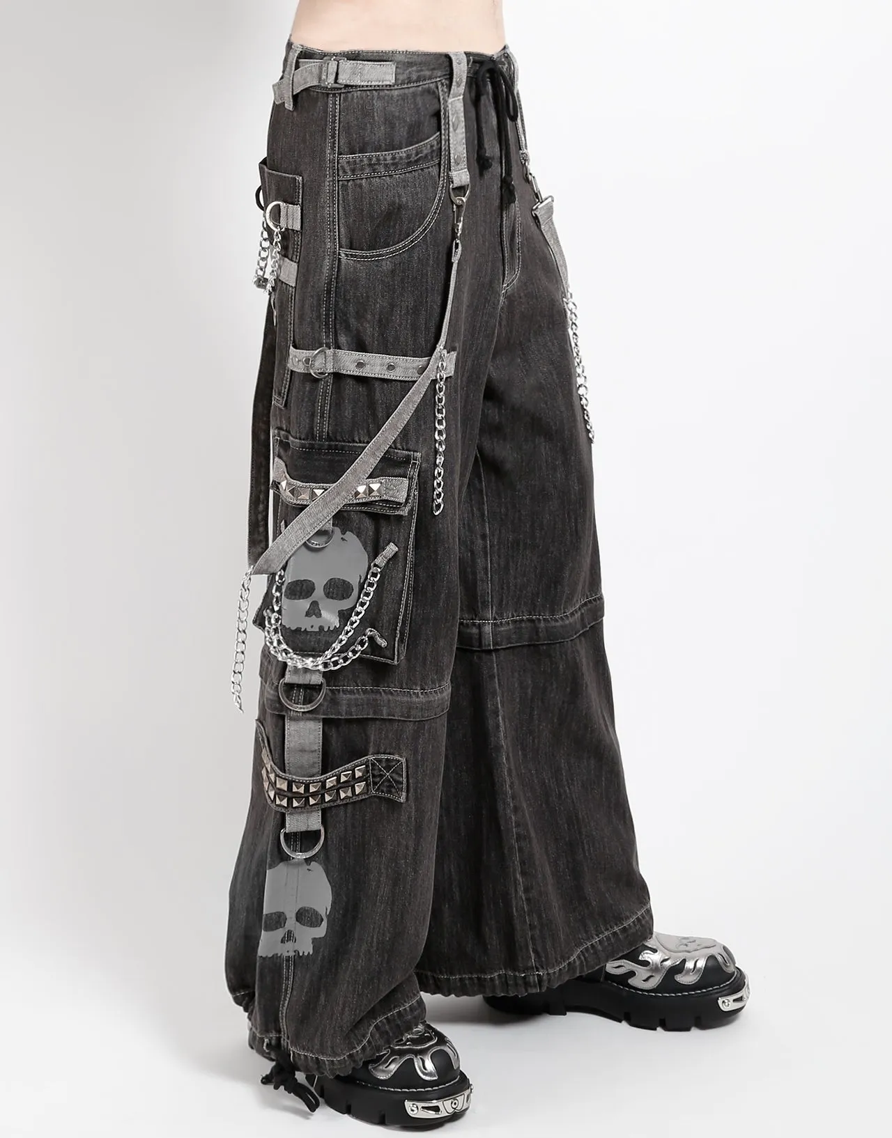 Breathable Performance Wear SUPER SKULL DENIM PANT GREY SKULL