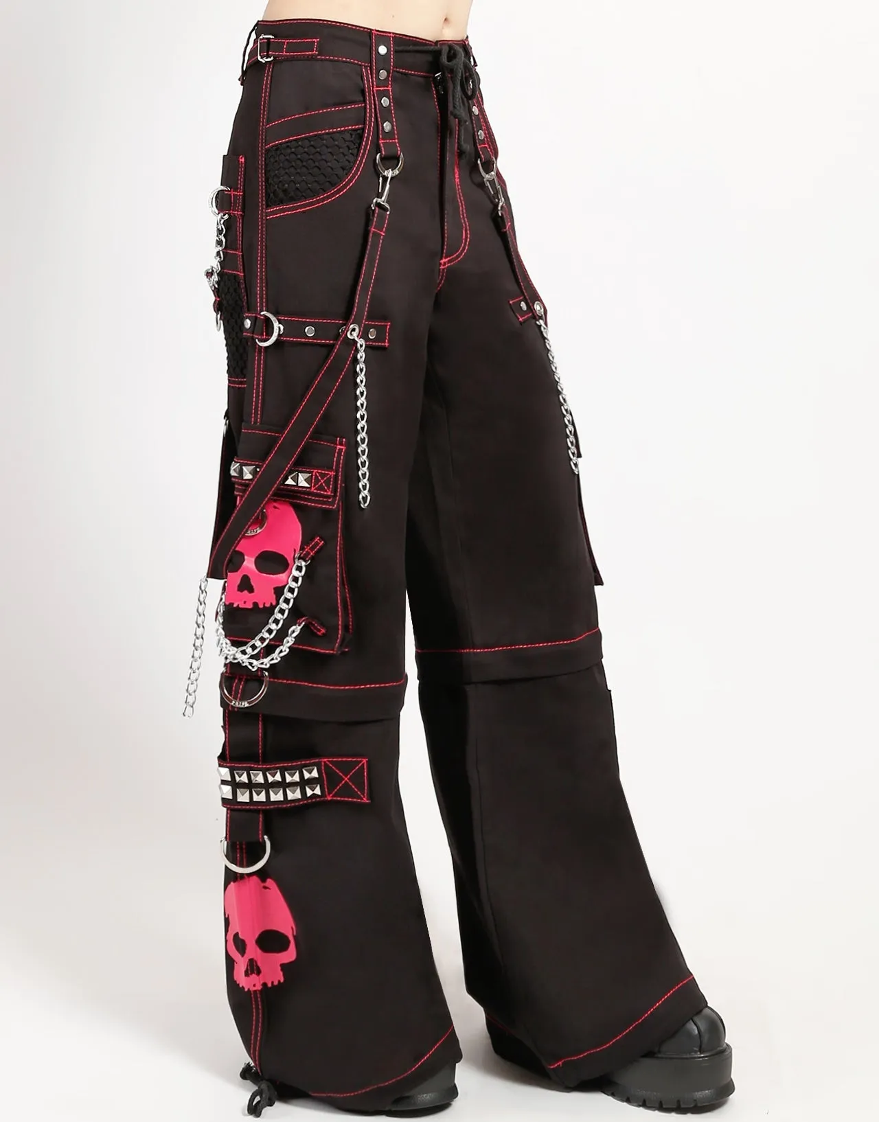 Layered Look Casual Chic SUPER SKULL PANT PINK