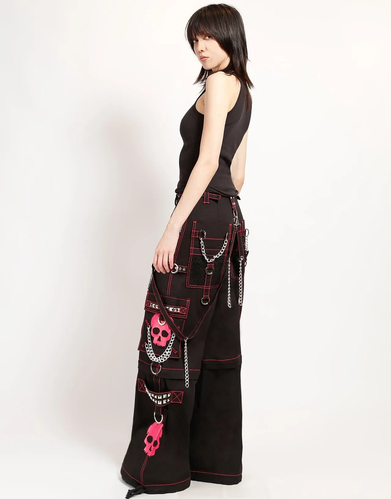 SUPER SKULL PANT PINK Built-in shorts