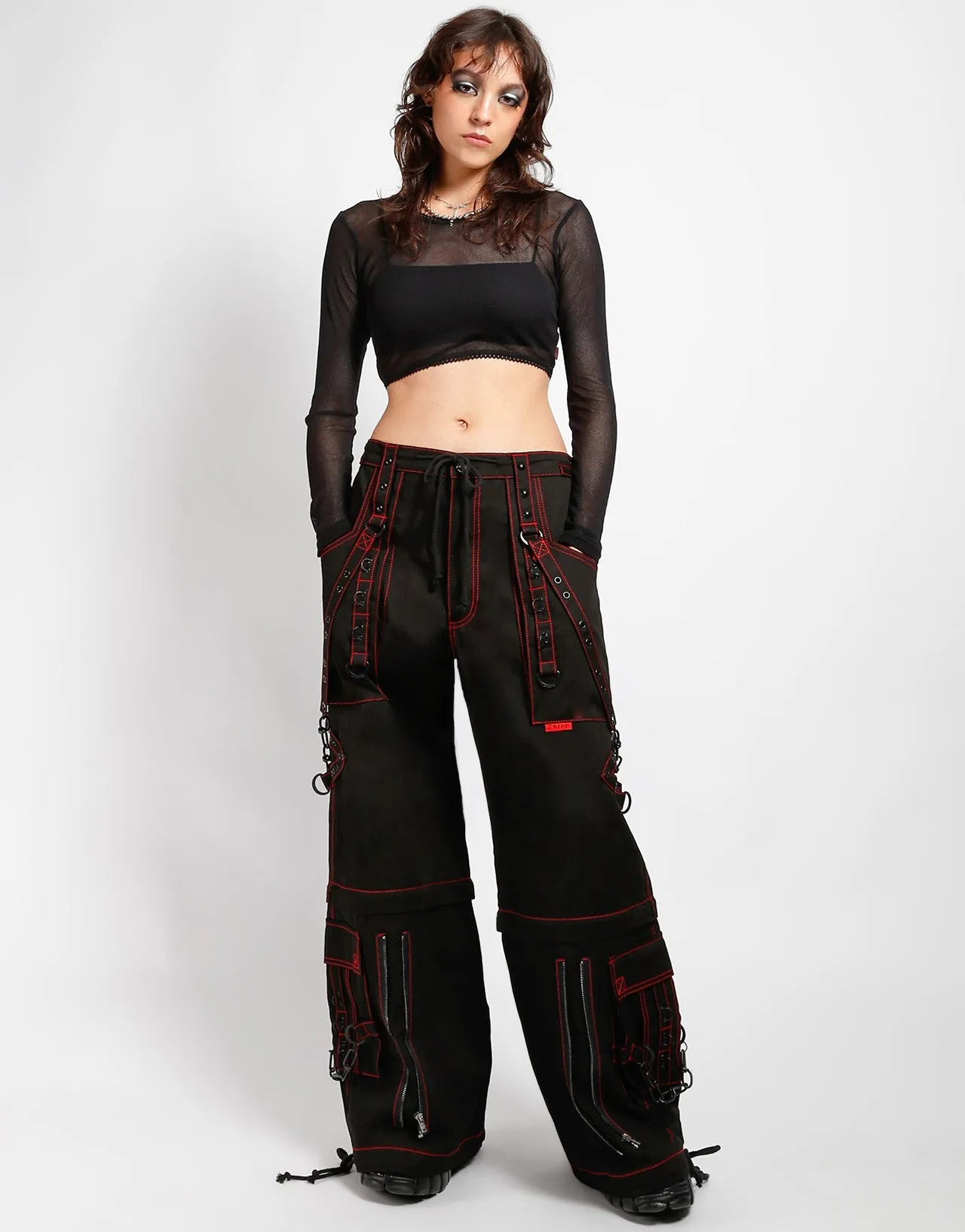 SUPER STUD PANT RED Basic Look Flexible Knee Panels