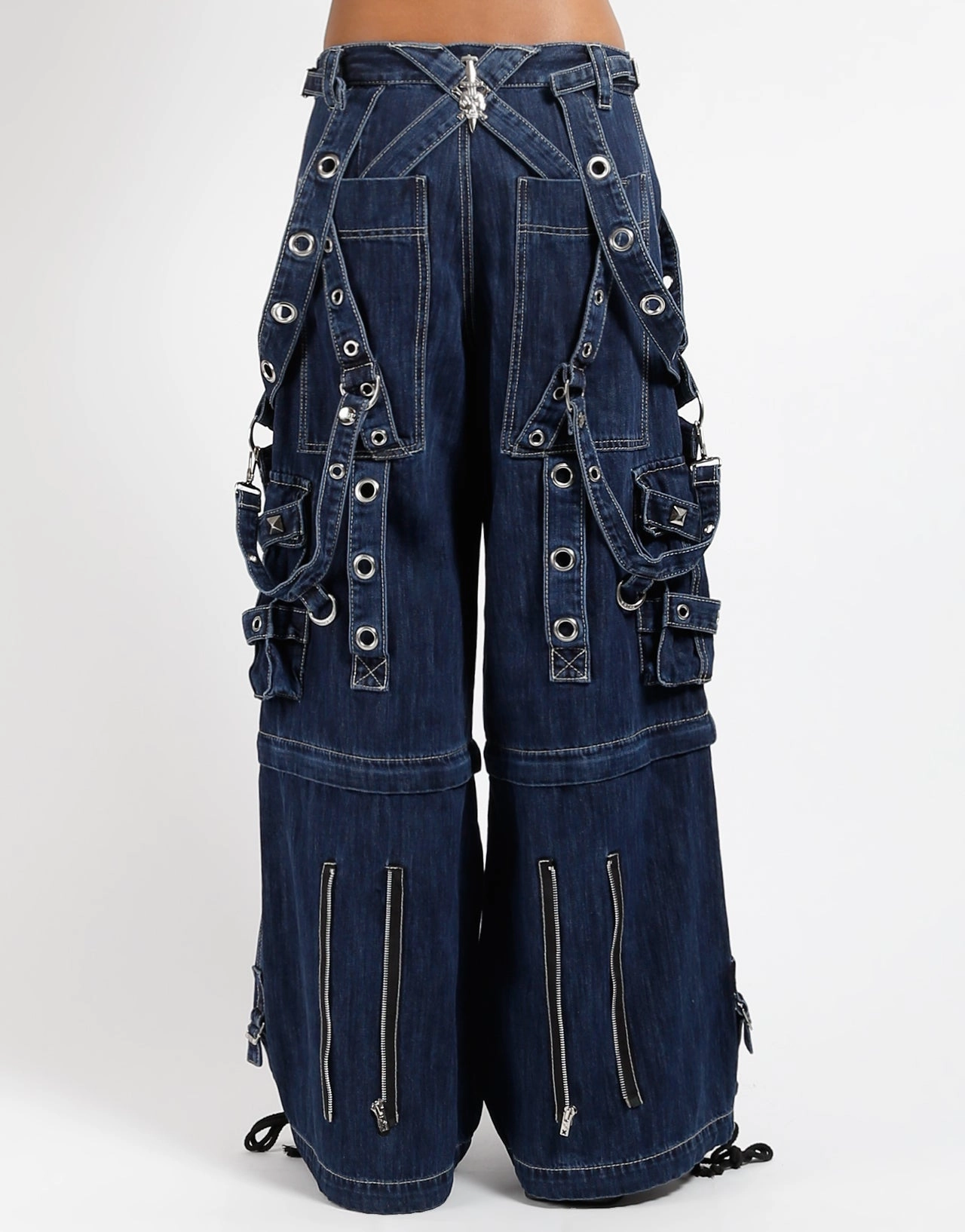 SUPER O-RING PANT BLUE DENIM Sleek Waist AdjustableWaistband