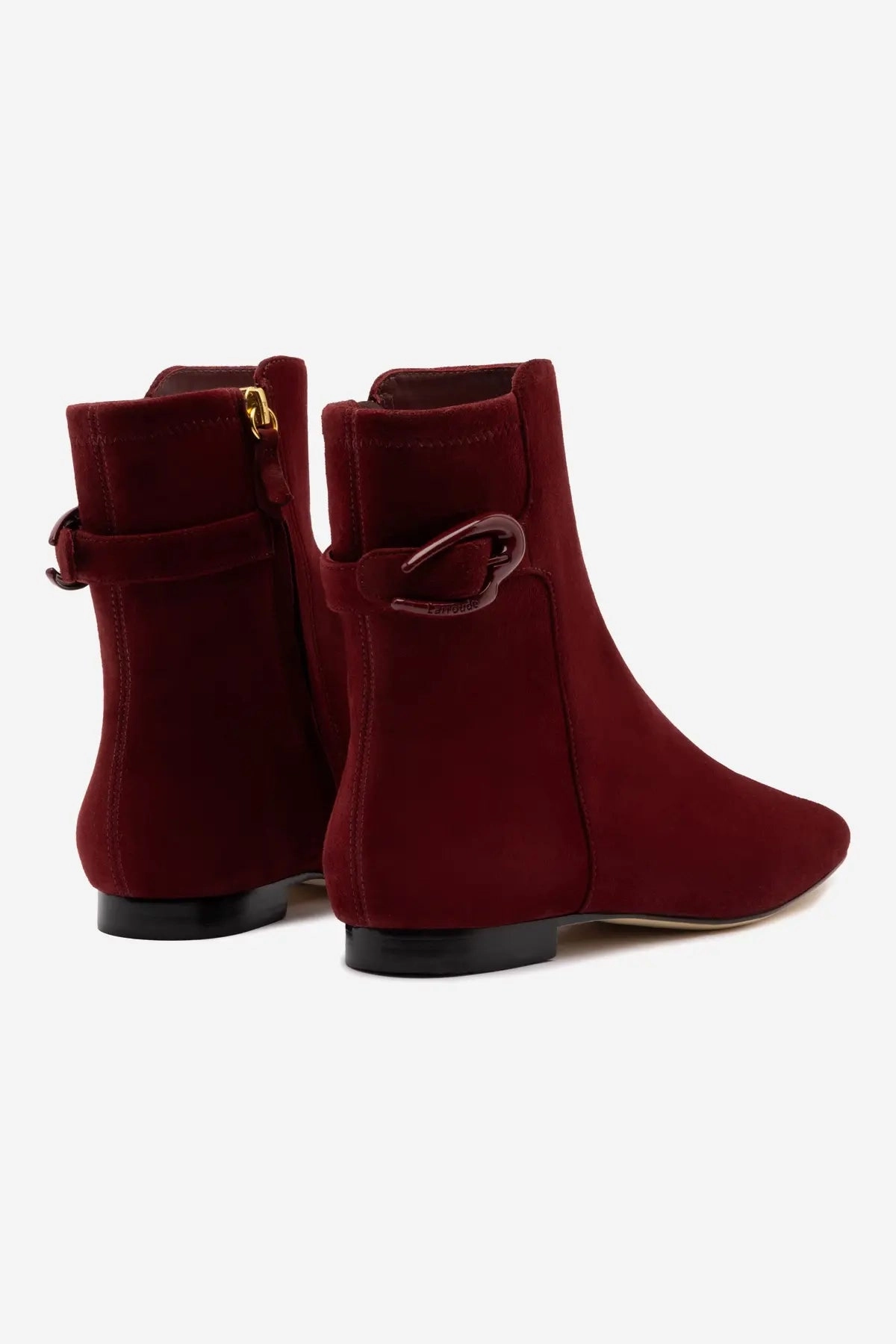 Anti Slip Alexis Verona Flat Boot In Burgundy Suede