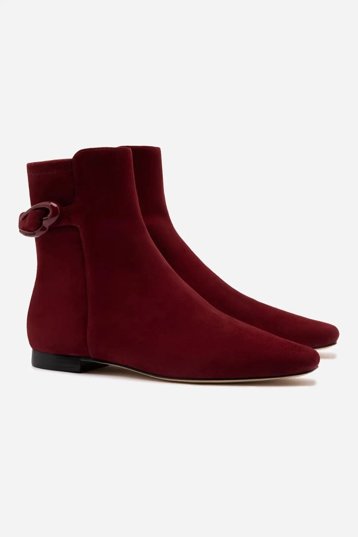 Alexis Verona Flat Boot In Burgundy Suede Waterproof Cold Climate