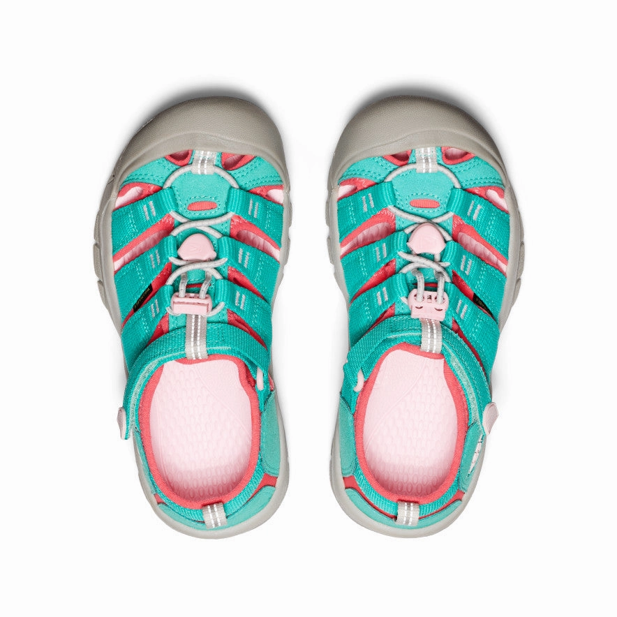 Chic Durable Ankle Strap Big Kids' Newport H2  |  Bright Aqua/Giggle Pink