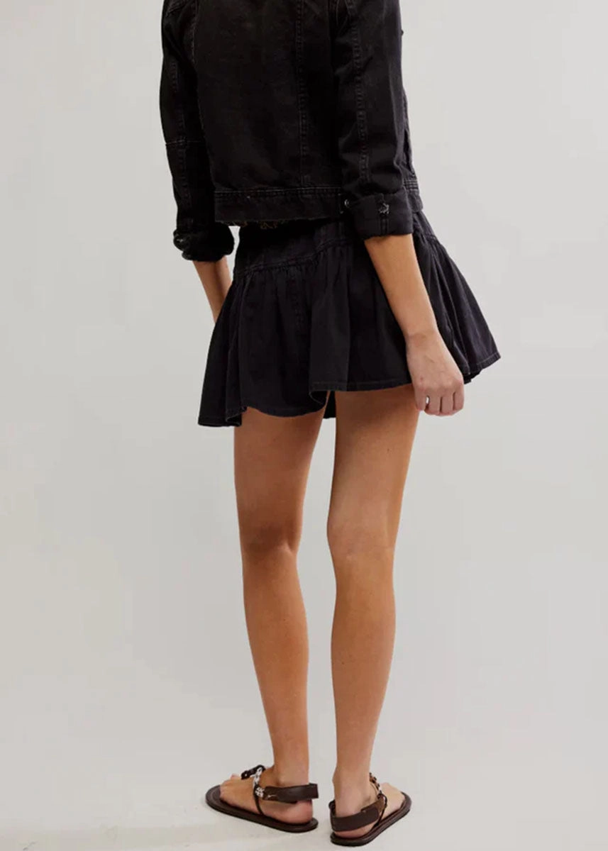 Boho chic Classic Comfort Roselle Denim Mini Skirt - Jet Set