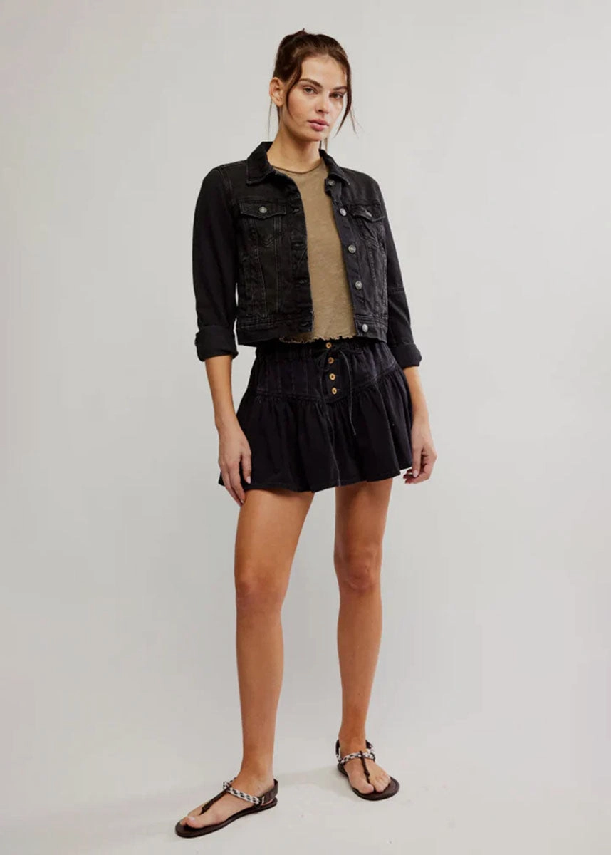 Lightweight Construction High Quality Material Roselle Denim Mini Skirt - Jet Set