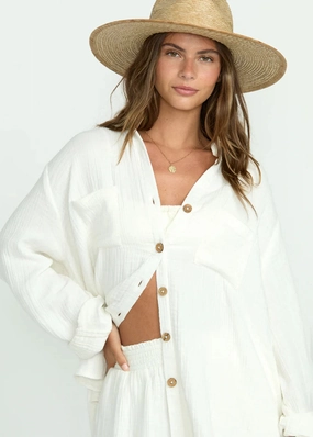 Sweet Swell Button-Down - Salt Crystal Shrinkage Prevention Treatment