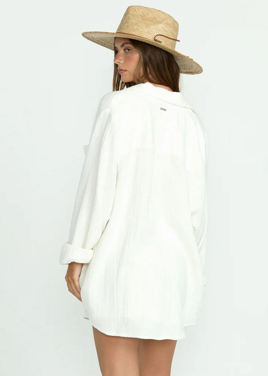 Sweet Swell Button-Down - Salt Crystal Antibacterial NeutralPalette