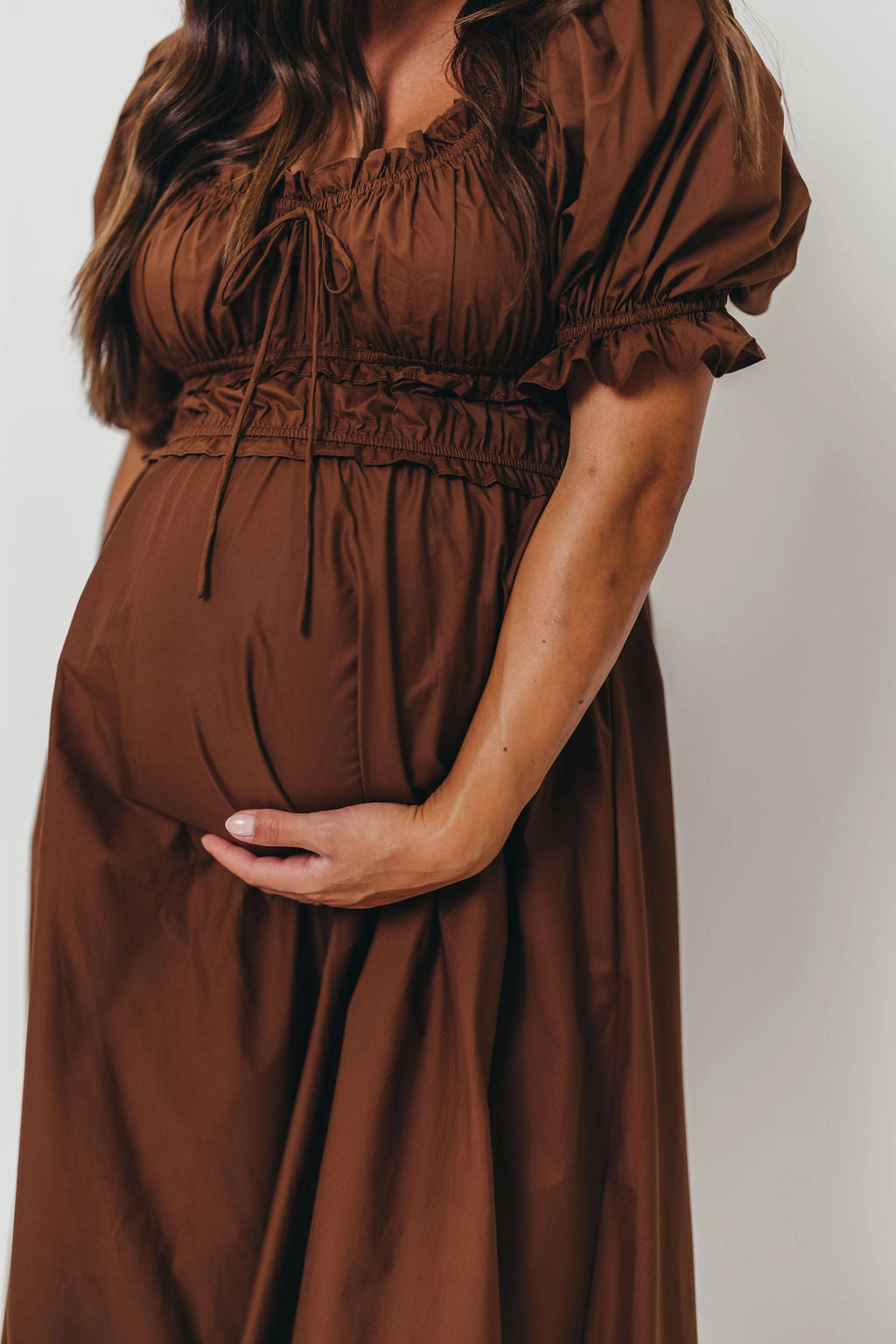 Natural Layers Sydnee Cotton Maxi Dress in Chocolate Brown - Bump Friendly - Restocking in Nov