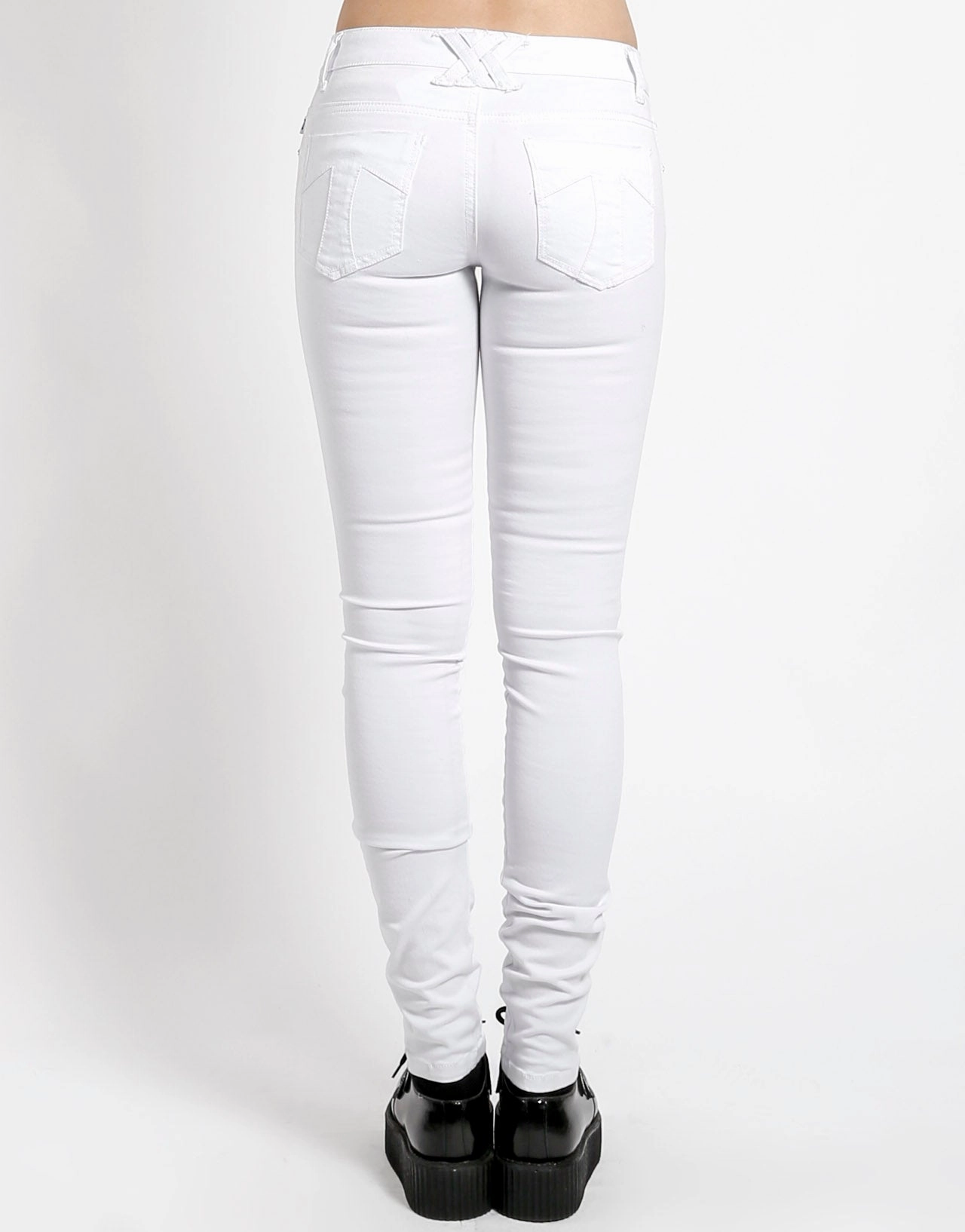 Shopping Day Slim T Back Jeans WHITE