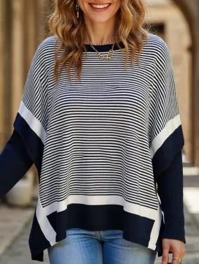 New autumn-winter pullover round neck sweater ContouredPanels Drop Shoulder Silhouette