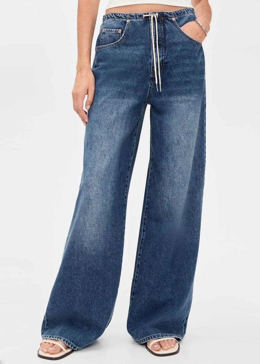 Madison Mid-Rise Wide Leg - Vintage Blue StretchWaistband