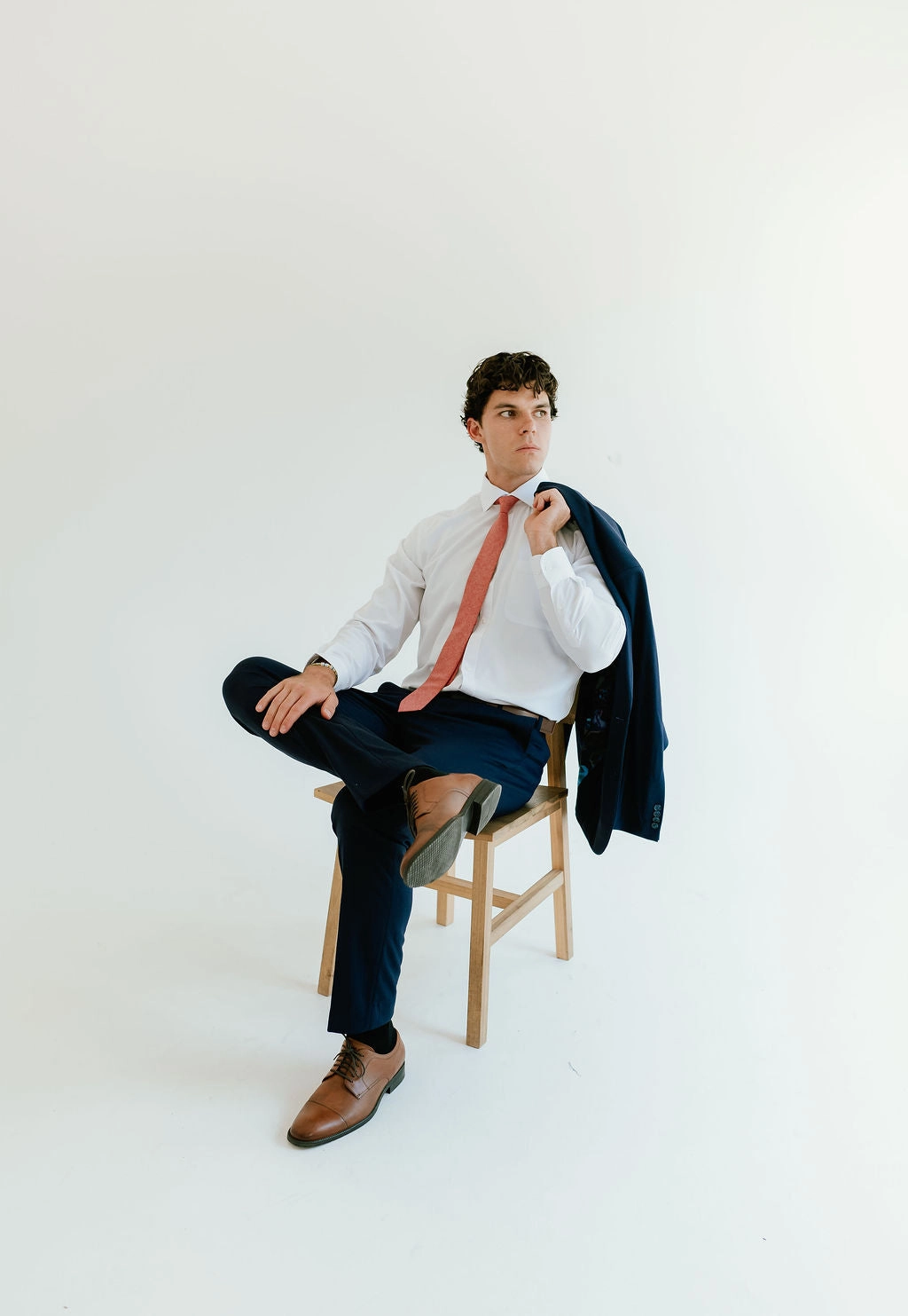 Washable 2-Pant Flex Suit Navy Timeless Style Modern Office Look