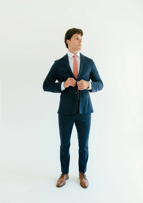 Washable 2-Pant Flex Suit Navy Custom Fit Tailored Comfort