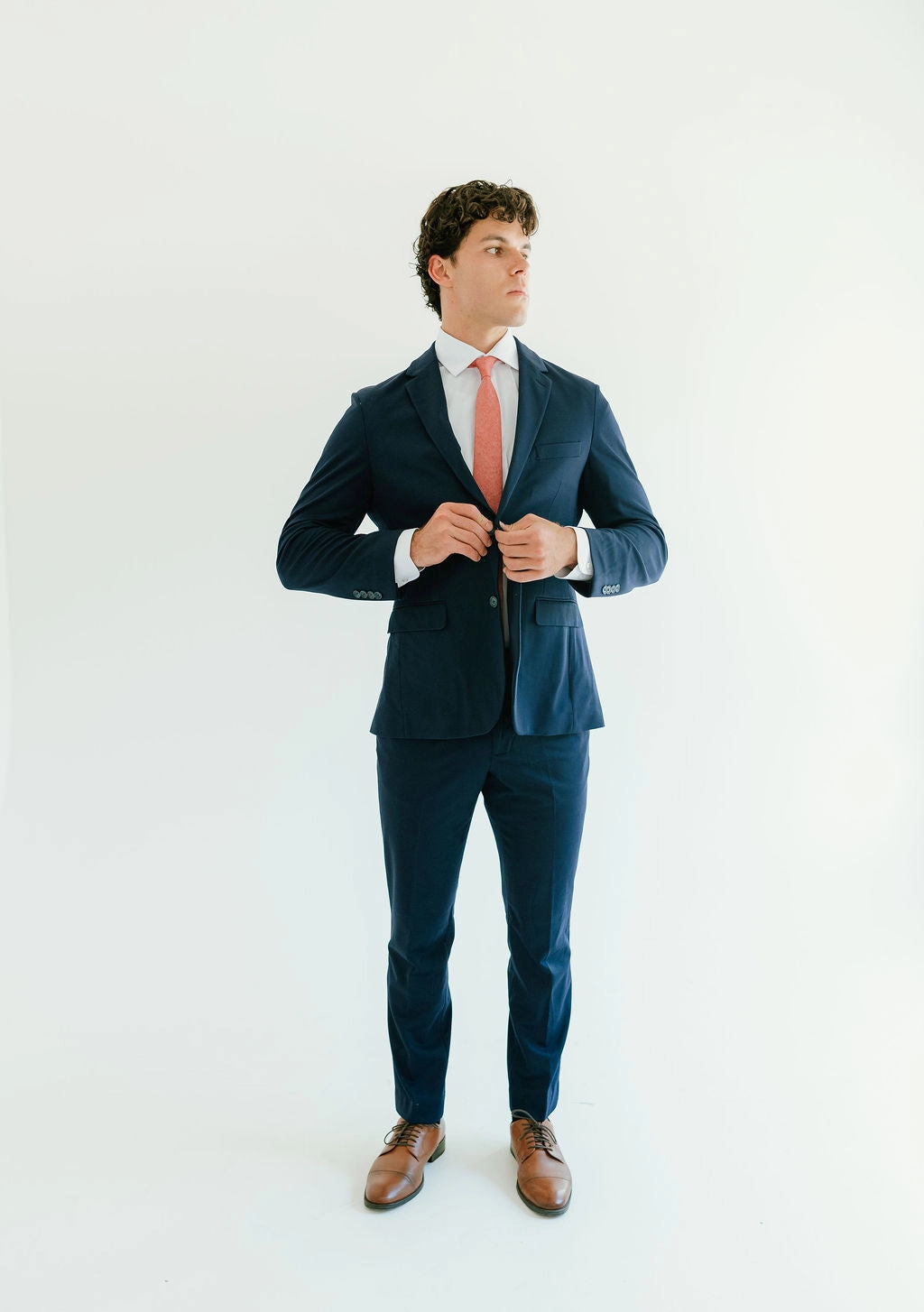 Washable 2-Pant Flex Suit Navy Custom Fit Tailored Comfort