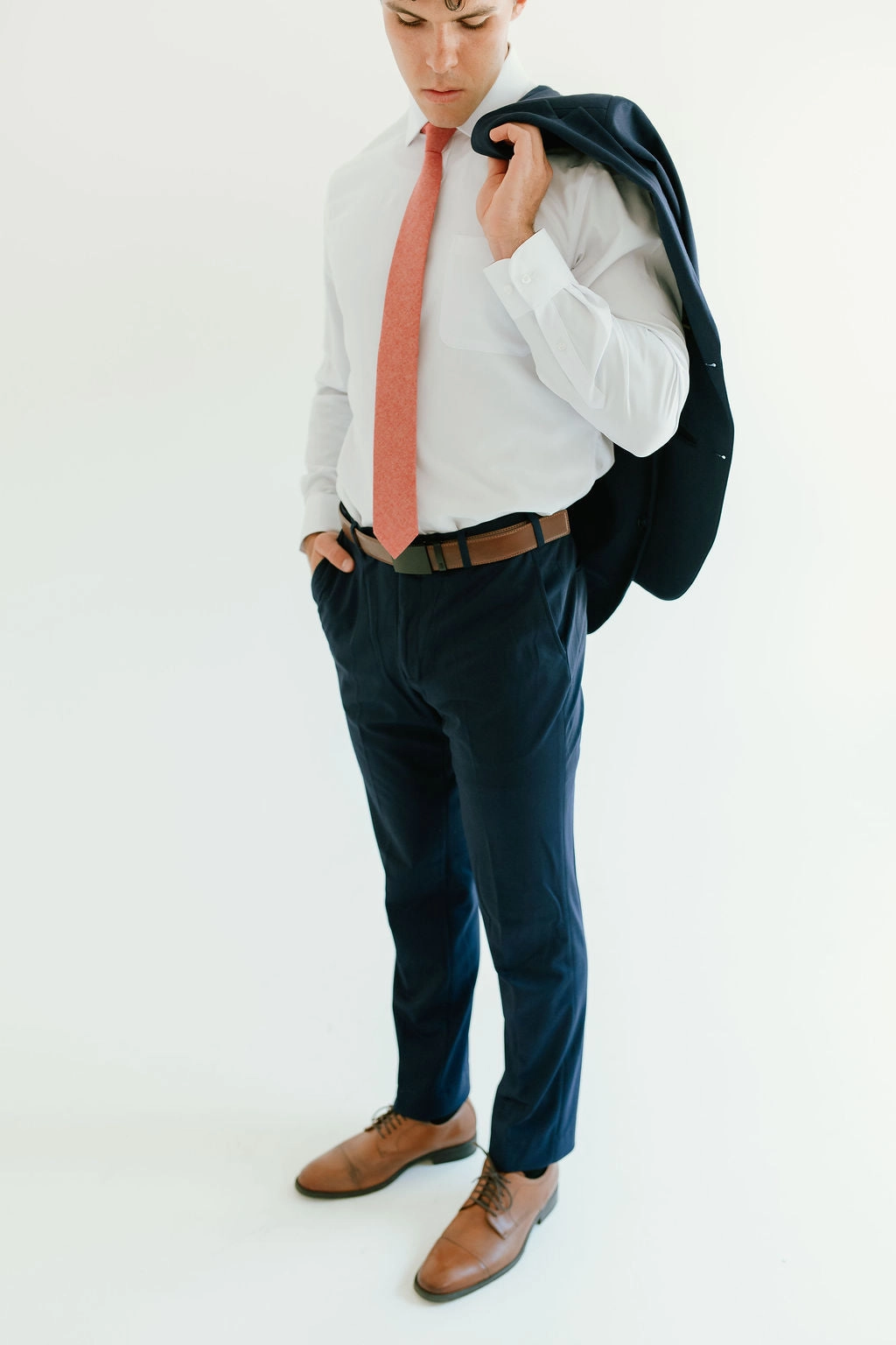 Washable 2-Pant Flex Suit Navy Wrinkle Resistant Treatment