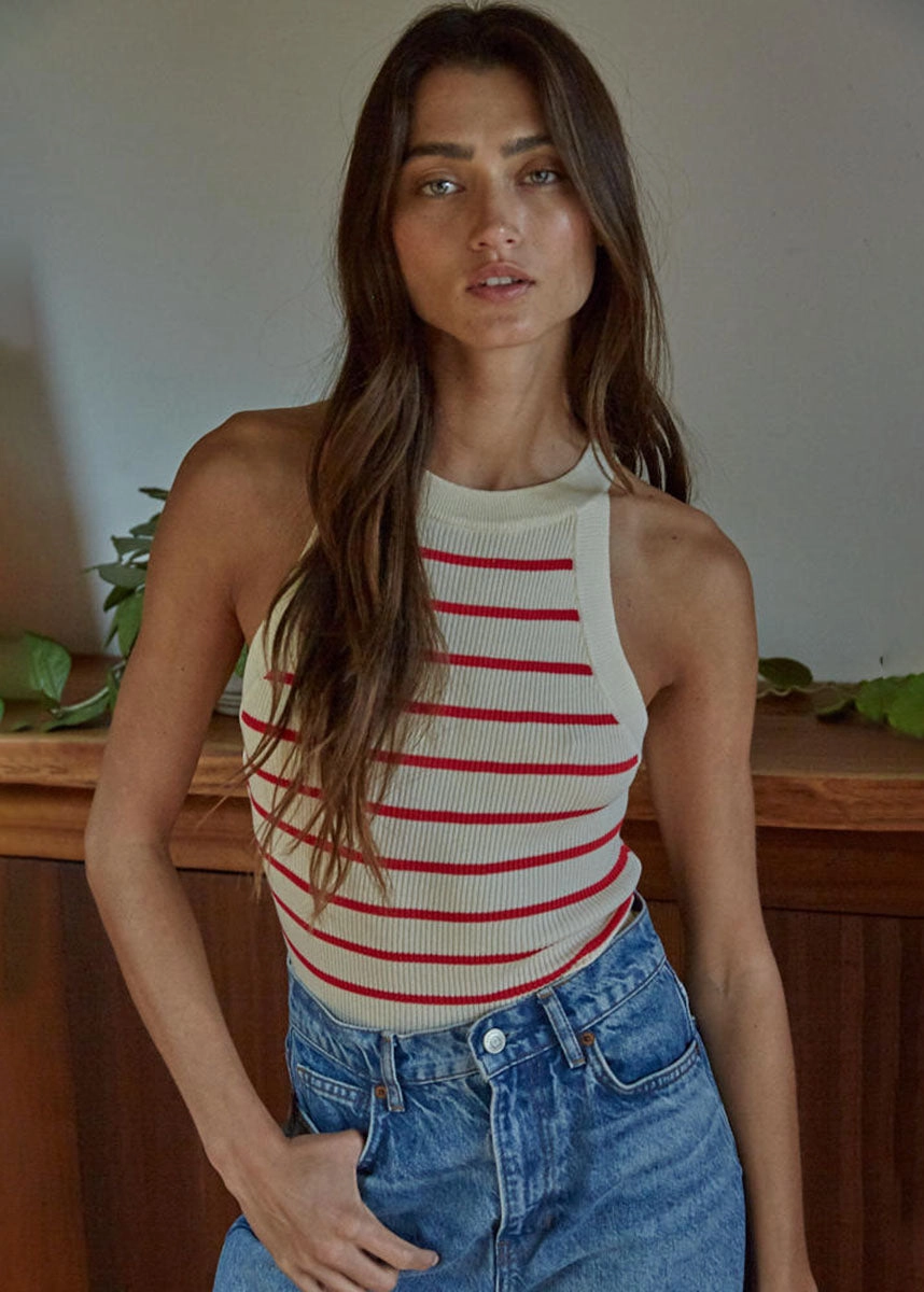 WaterRepellent Finish Basic Tank Talk About It Tank - Cream Red