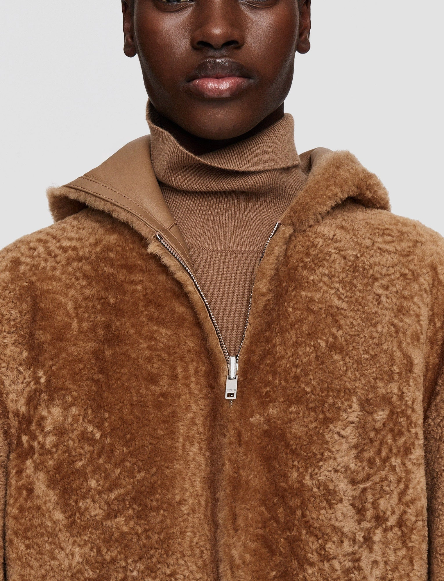 Adaptive Tension Bands Flexible Mobility Cosser Reversible Shearling Coat