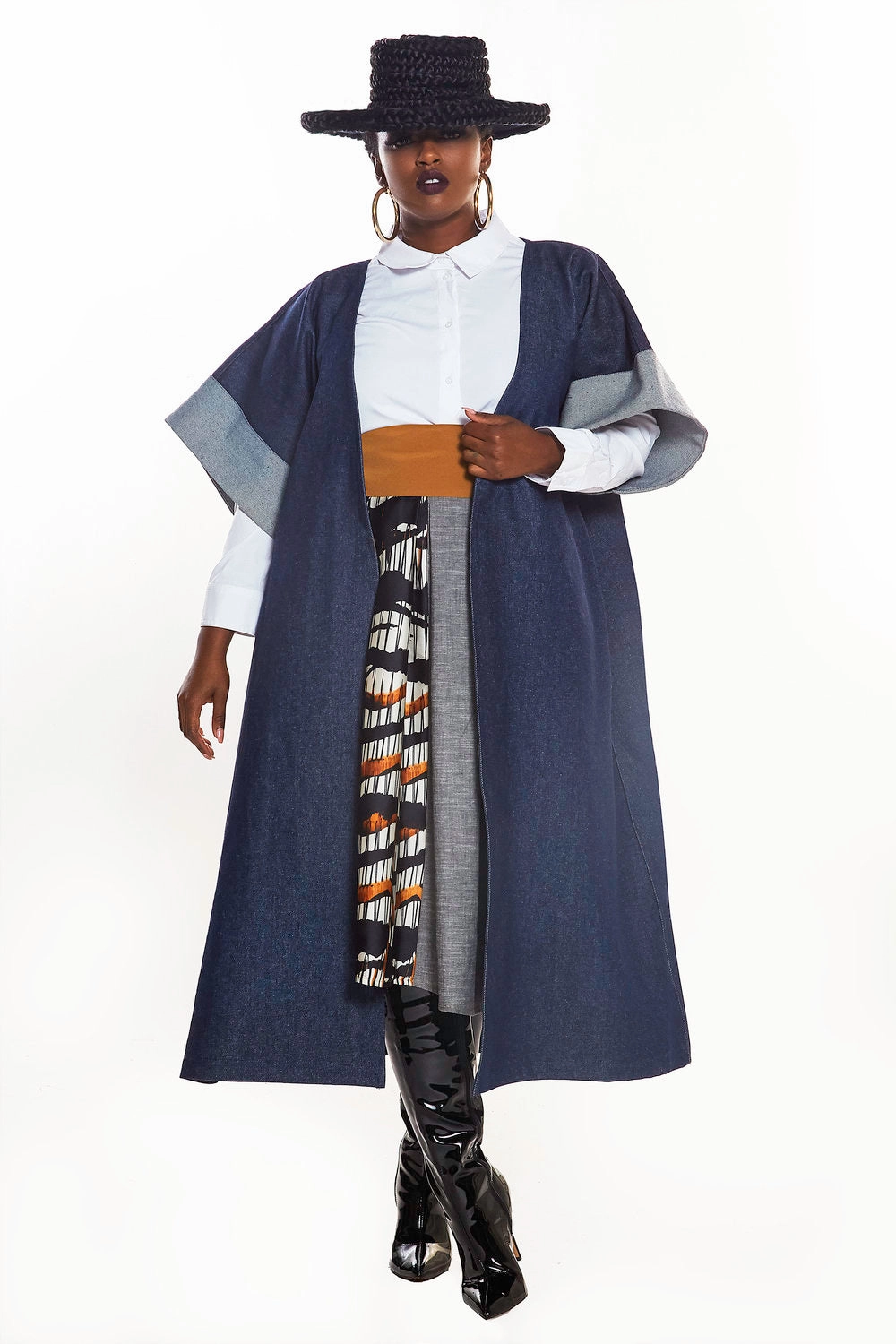 Odor Resistant Fabric Tear Resistant Weave PLUS SIZE DENIM OVERSIZED JACKET- JIBRI