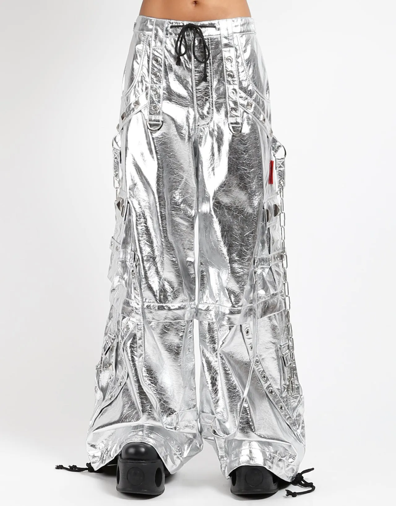 METALLIC FAUX LEATHER STAR POWER PANT Wide fit AbrasionResistant