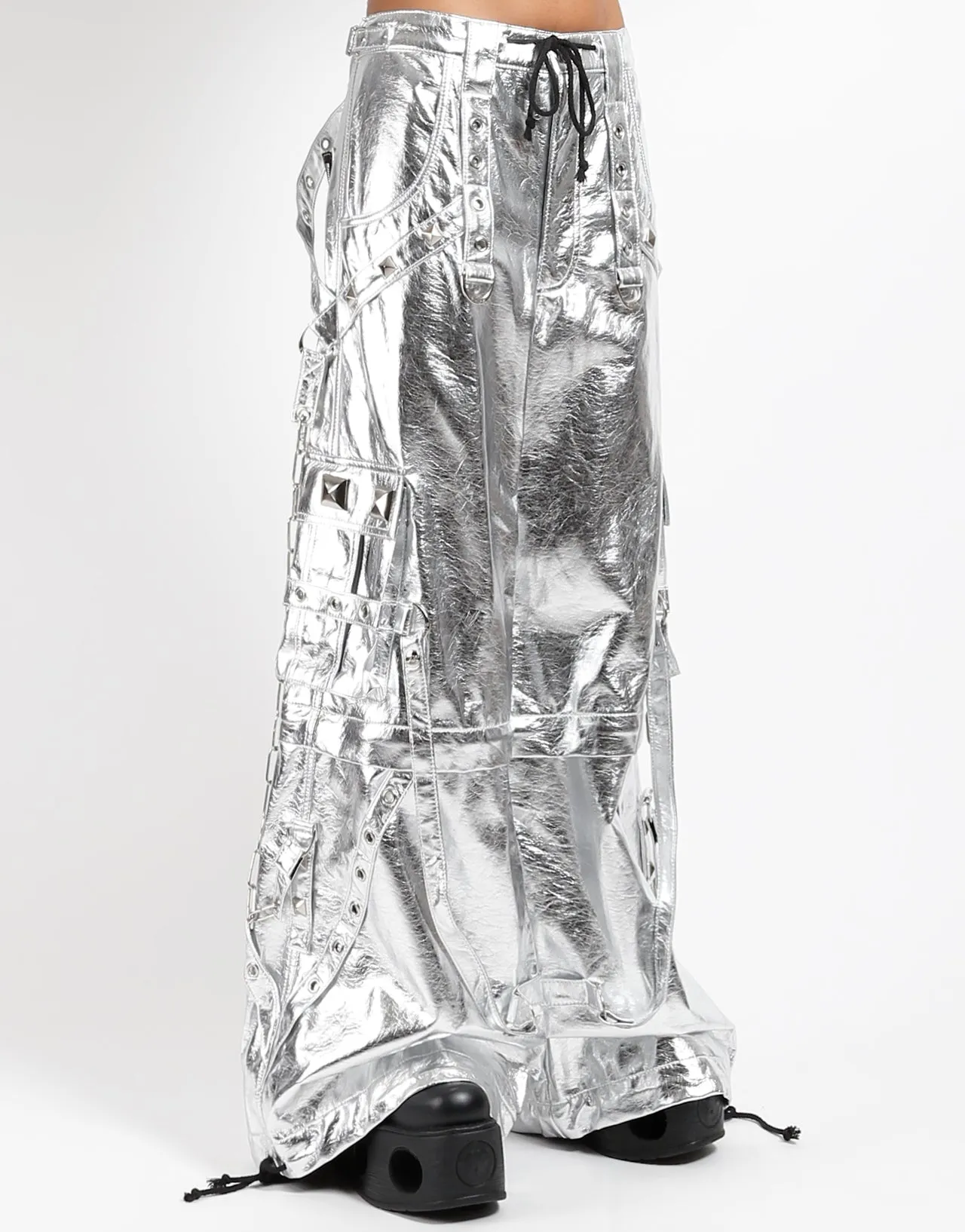 METALLIC FAUX LEATHER STAR POWER PANT Street Utility