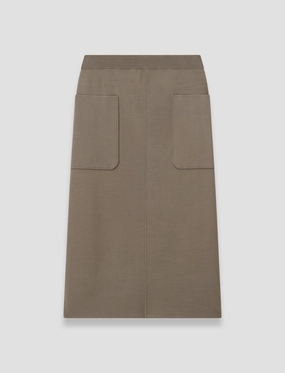Overlock Edge Finish Milano Knit Stretch Skirt
