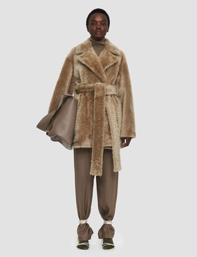Soft Touch Texture Modular Layering System Textured Shearling Clery Coat