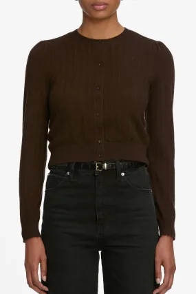 The Ladder Pointelle Cardi Crew Neck Design