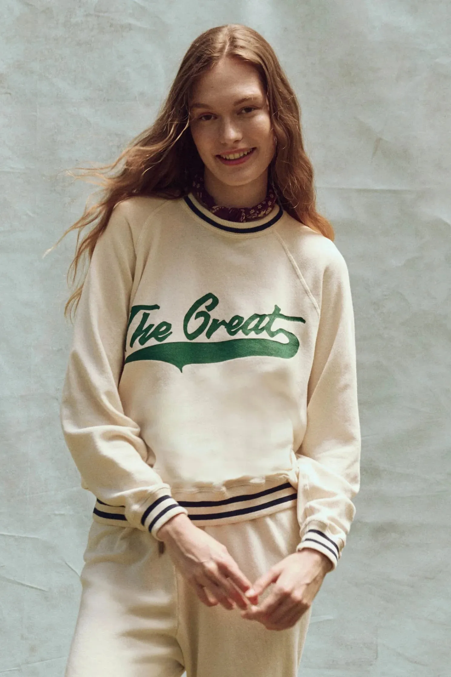 Fashion Knit Crew Neck Design The Varsity College Sweatshirt
