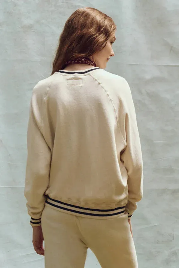 The Varsity College Sweatshirt Ribbed Hem Fashion Layer