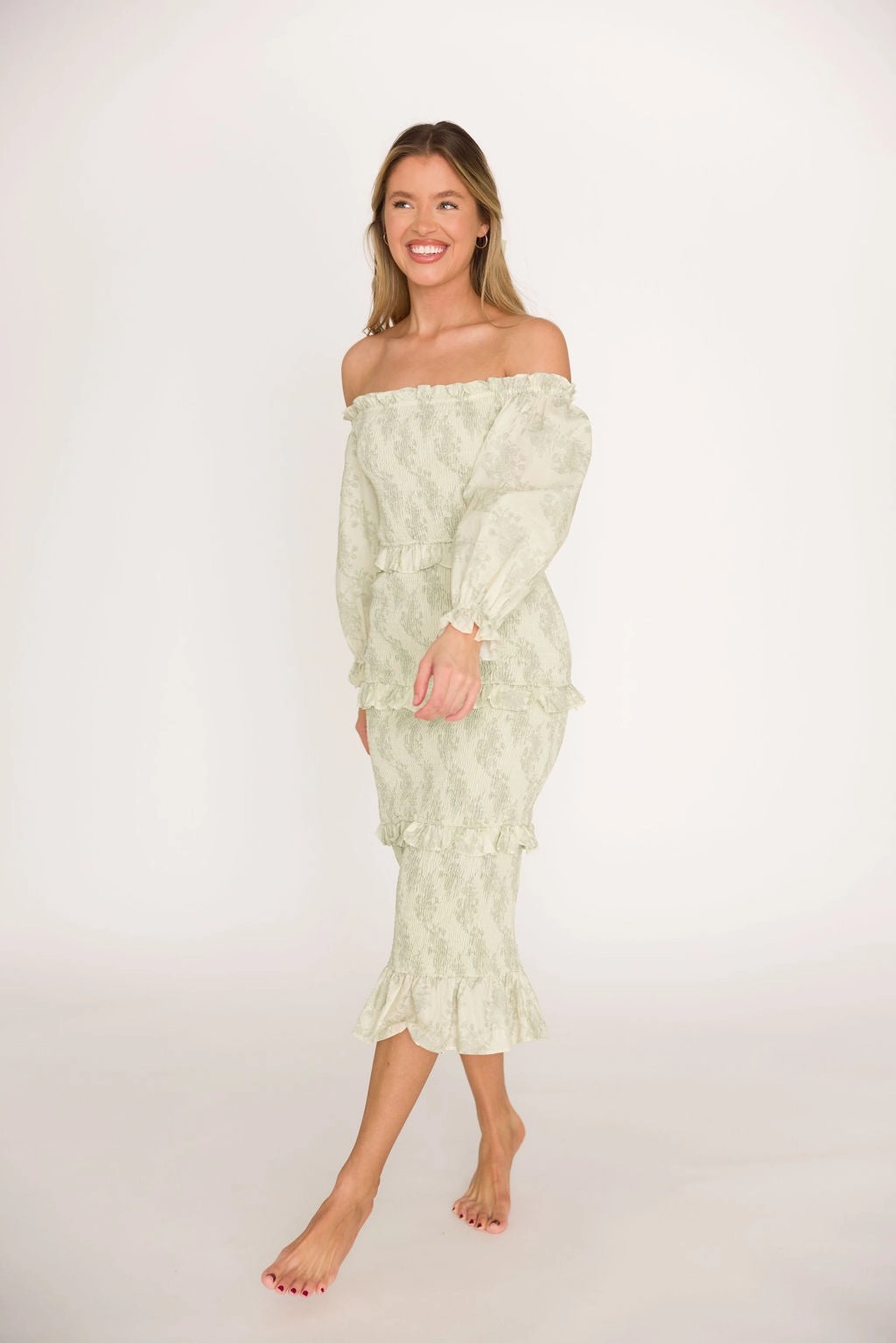 The Chloe Midi Dress in Sage - Bump Friendly *Final-Sale* Cool Movement Must Have