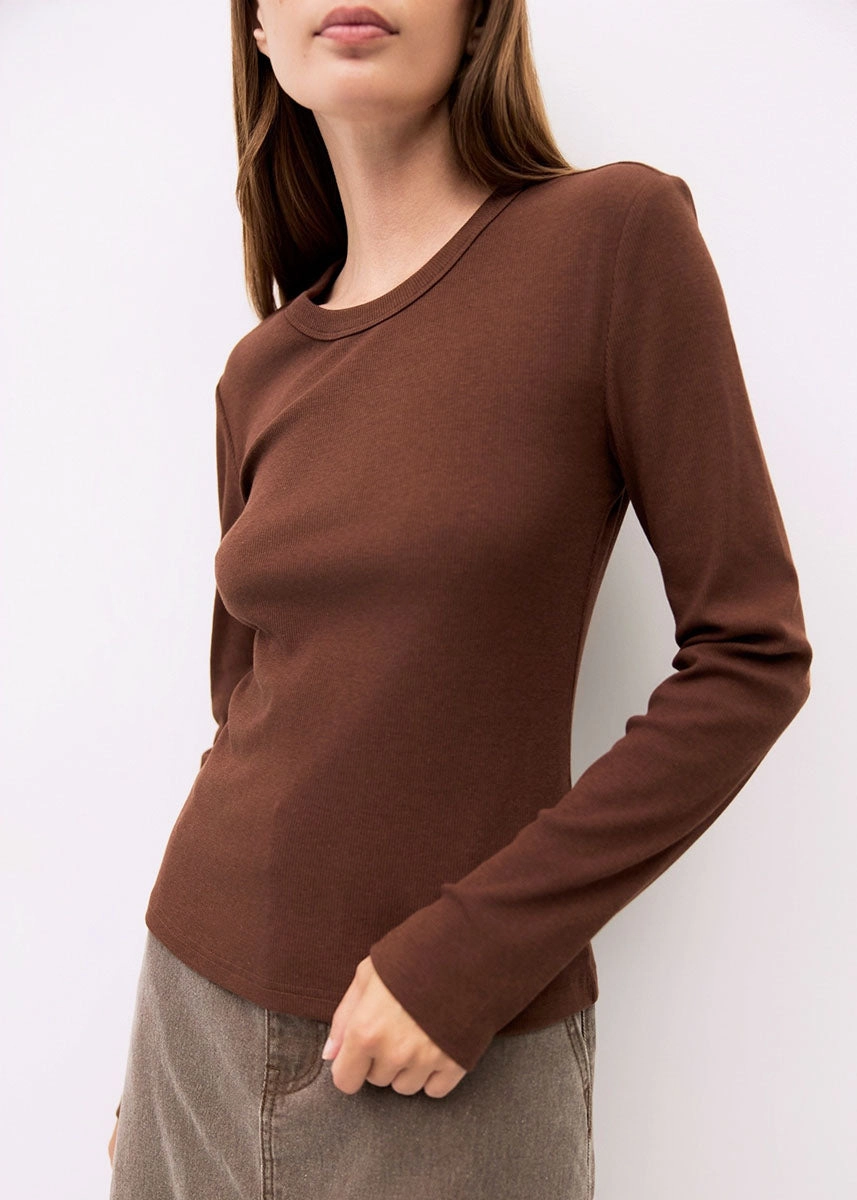 The Kathy Top - Brown Wrinkle Resistant Treatment