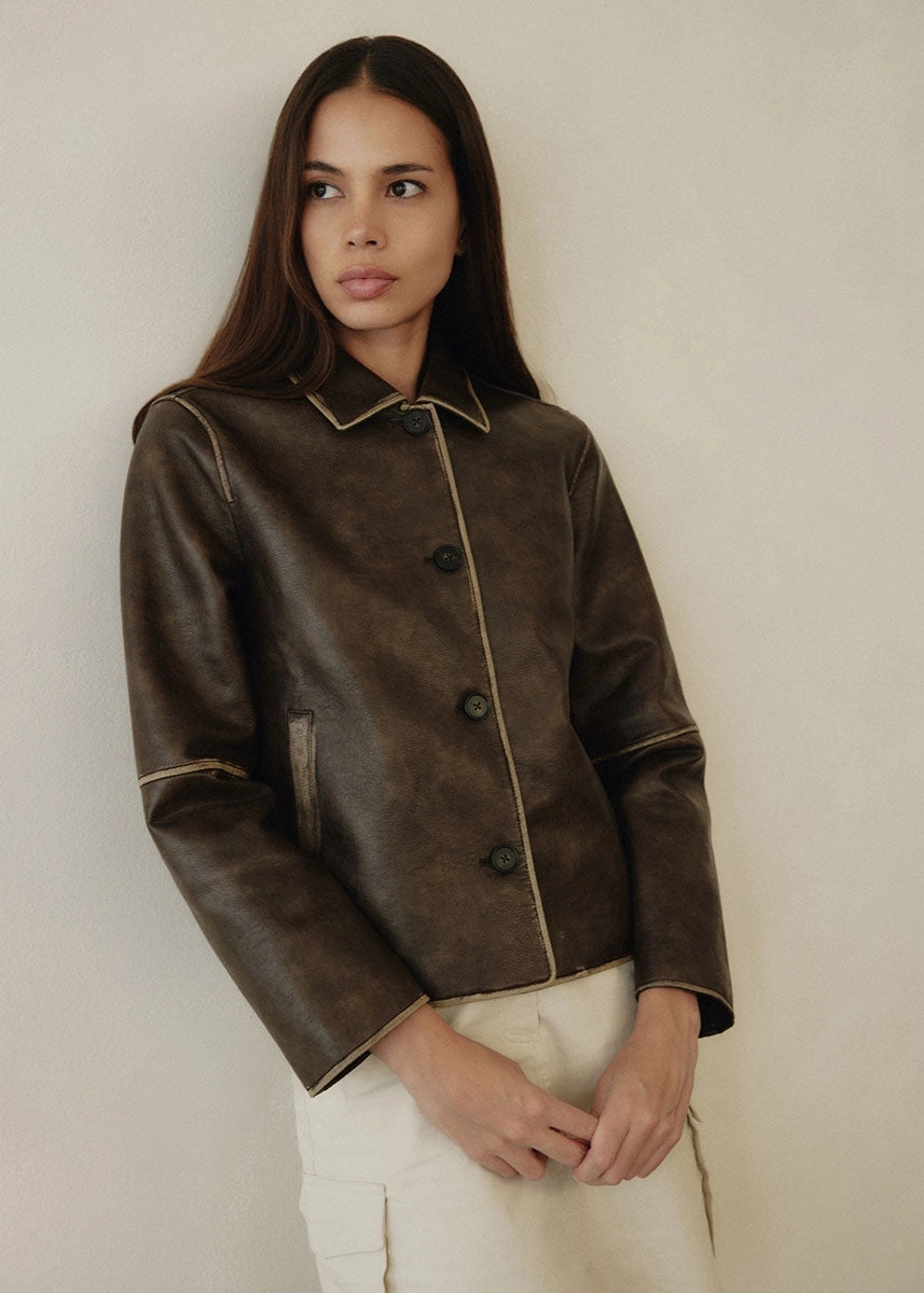 Fleece Lined Convertible Features The Murph Jacket - Washed Brown